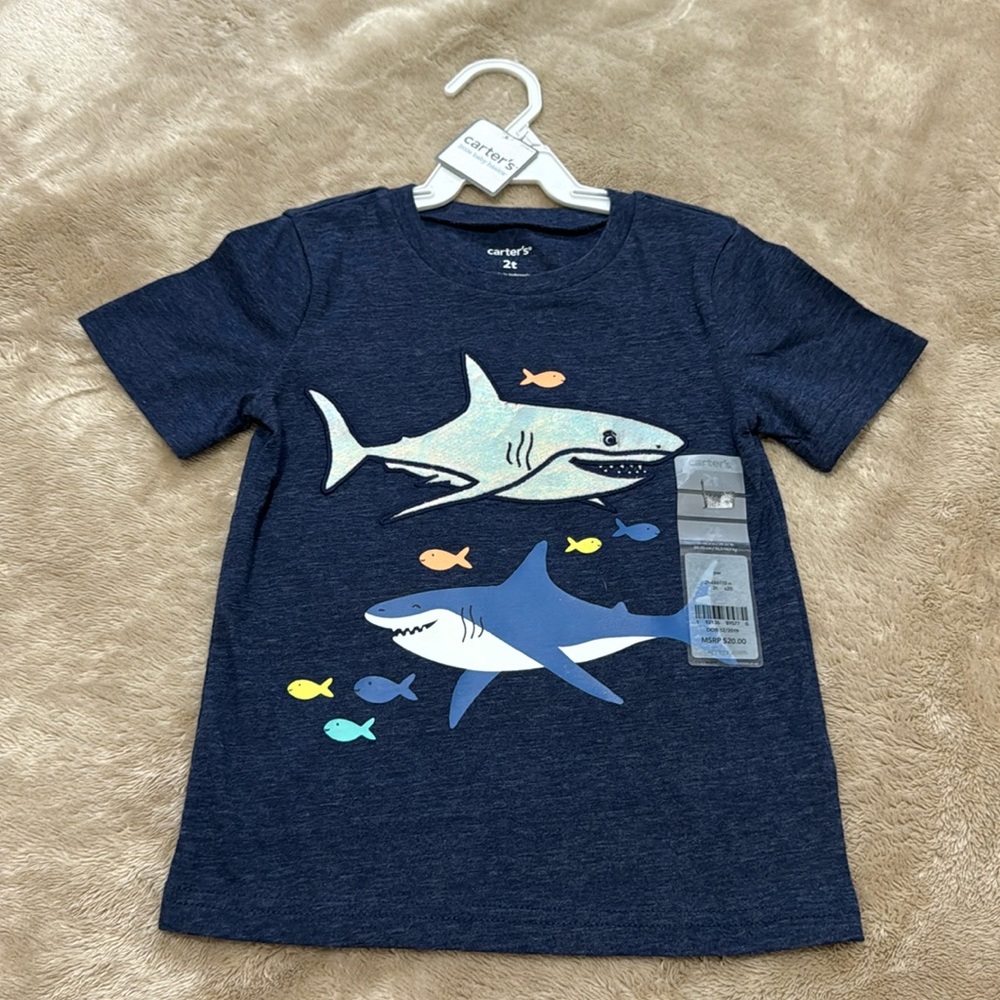 2T shark shirt NWT